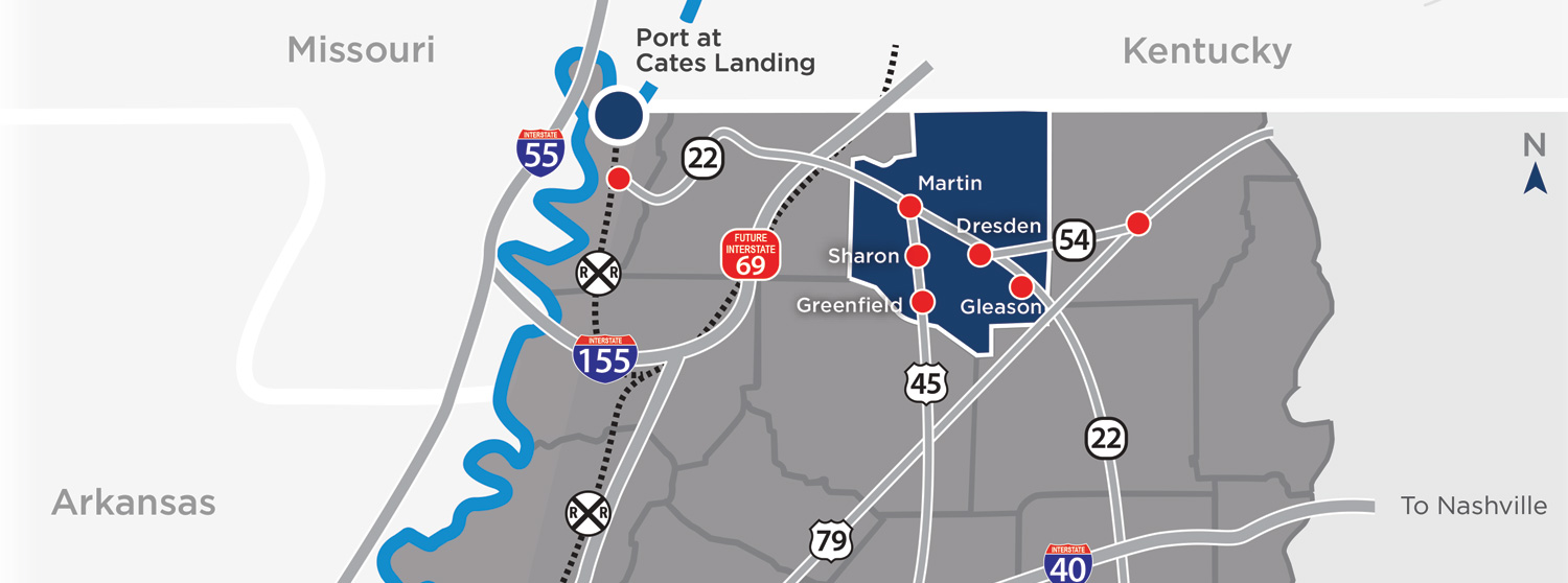West TN transportation map